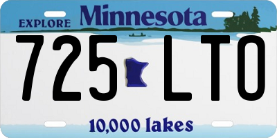 MN license plate 725LTO