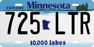 MN license plate 725LTR