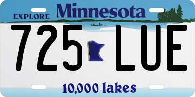 MN license plate 725LUE