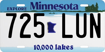 MN license plate 725LUN