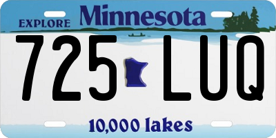 MN license plate 725LUQ