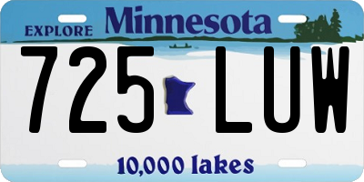 MN license plate 725LUW