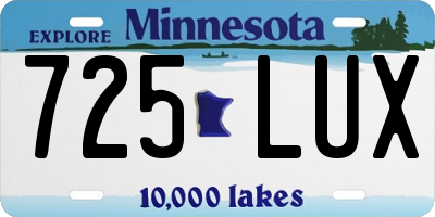 MN license plate 725LUX
