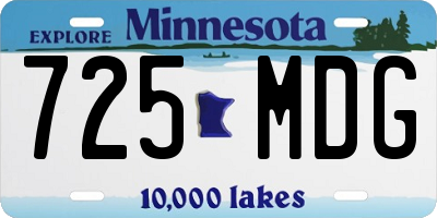 MN license plate 725MDG