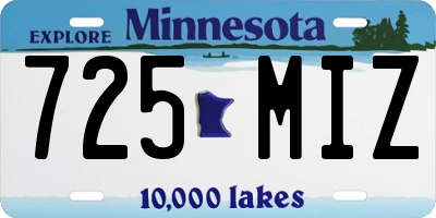 MN license plate 725MIZ