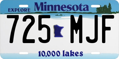 MN license plate 725MJF