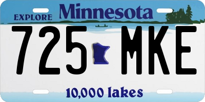 MN license plate 725MKE
