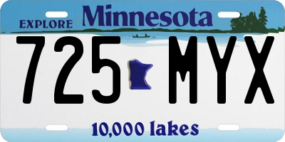 MN license plate 725MYX