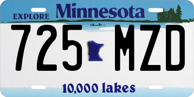 MN license plate 725MZD