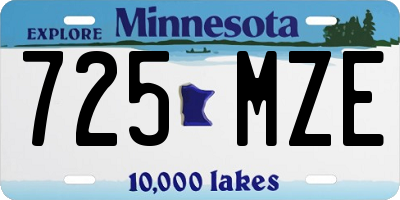 MN license plate 725MZE