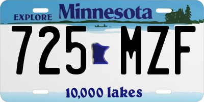 MN license plate 725MZF