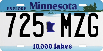MN license plate 725MZG