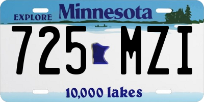 MN license plate 725MZI
