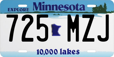 MN license plate 725MZJ