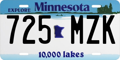 MN license plate 725MZK
