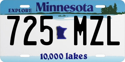 MN license plate 725MZL