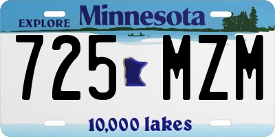MN license plate 725MZM