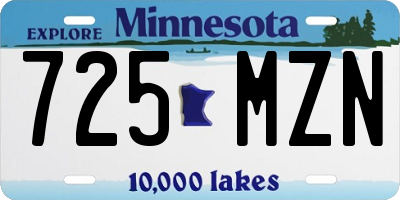 MN license plate 725MZN