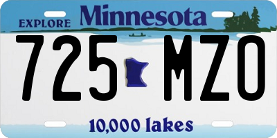 MN license plate 725MZO