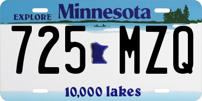 MN license plate 725MZQ