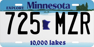MN license plate 725MZR