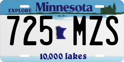 MN license plate 725MZS