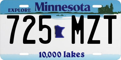 MN license plate 725MZT