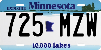 MN license plate 725MZW