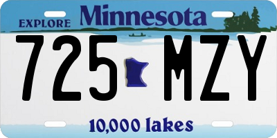 MN license plate 725MZY