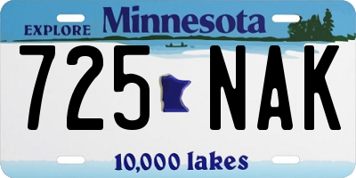 MN license plate 725NAK