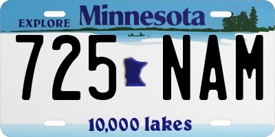 MN license plate 725NAM