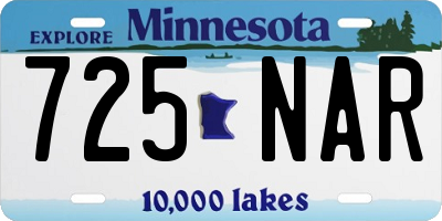 MN license plate 725NAR