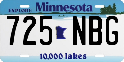 MN license plate 725NBG