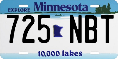 MN license plate 725NBT