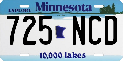 MN license plate 725NCD