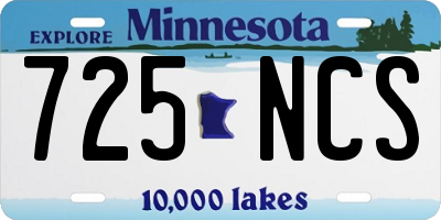 MN license plate 725NCS