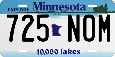 MN license plate 725NOM