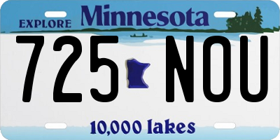 MN license plate 725NOU