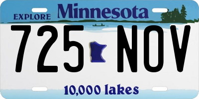 MN license plate 725NOV