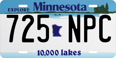 MN license plate 725NPC