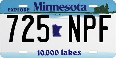 MN license plate 725NPF