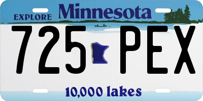 MN license plate 725PEX