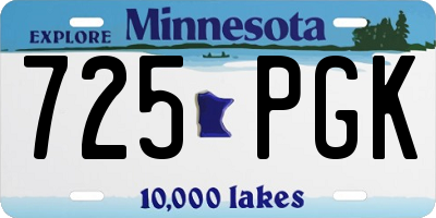 MN license plate 725PGK