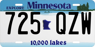 MN license plate 725QZW