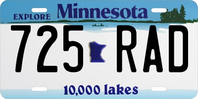 MN license plate 725RAD