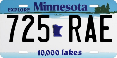MN license plate 725RAE