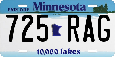 MN license plate 725RAG