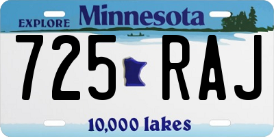 MN license plate 725RAJ
