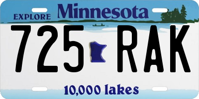 MN license plate 725RAK