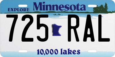 MN license plate 725RAL